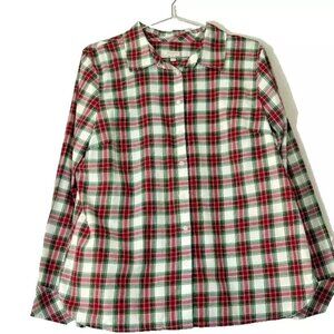 Talbots Tartan Plaid Button Down size Large